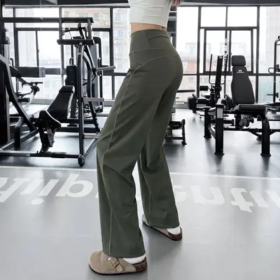 Women's Navy Quick-Dry High-Waist Yoga Pants, Thickened - 9