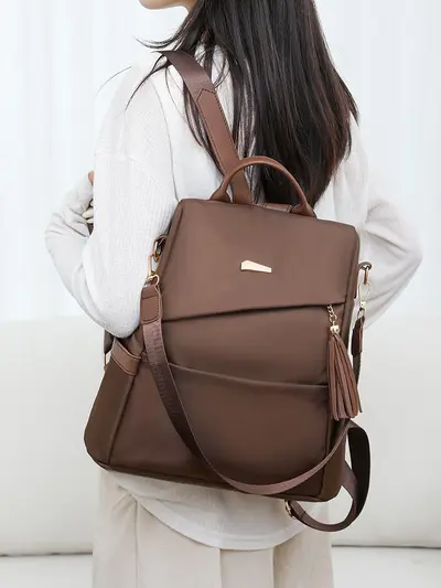 Damen Rucksack, Oxford-Stoff, lässig Pendler, schlichtes Design
