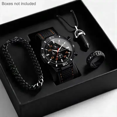 Men's Quartz Watch Silicone Strap Sports Style Waterproof