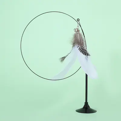 Strong Suction Cup Cat Teaser Wand, Detachable Long Pole, Self-Play - 11
