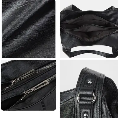 PU Leather Double-Compartment Large Women's Tote Bag - 3