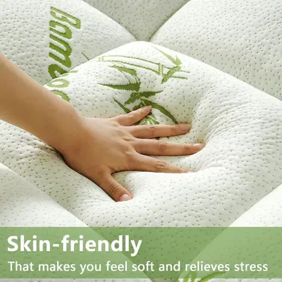 Amazon Premium Viscose Bamboo Fiber Mattress Protector Quilted Thickened Mattress Pad for Back Pain Relief TEMU Cross-Border