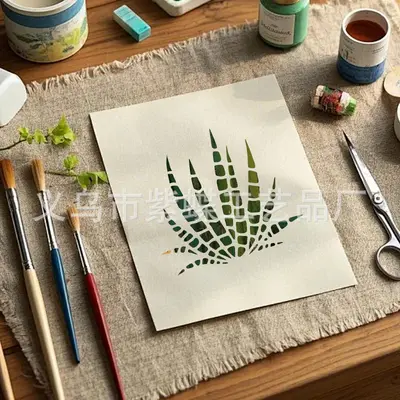 Kaktüs resim şablonu seti çocuk boyama dekoratif stencil