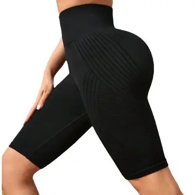 Nahtlose Yoga-Capri-Leggings mit hohem Bund und Push-up