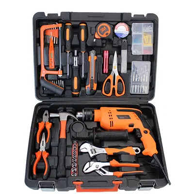 Electric drill tool set with impact function