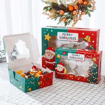 Weihnachts-Kuchenverpackungsbox für Muffins, 4, 6 oder 12 Stück - 3