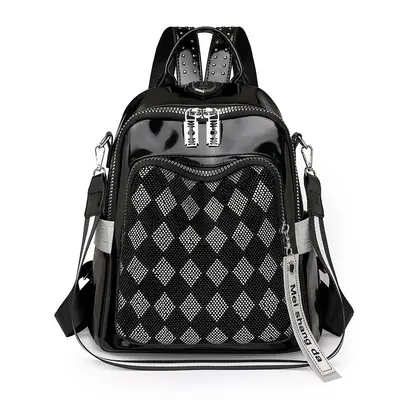 Women's Rhinestone Backpack, Large Capacity Travel Backpack - 9