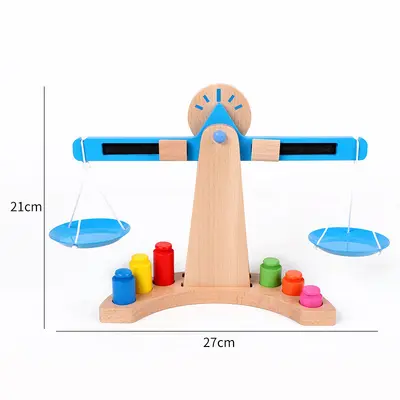 Montessori mathematics teaching aids wooden balance scale kindergarten children balance weighing scale Montessori early education educational toys