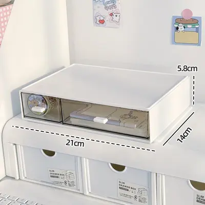 Plastic desktop storage box cosmetics stackable jewelry organizer - 8