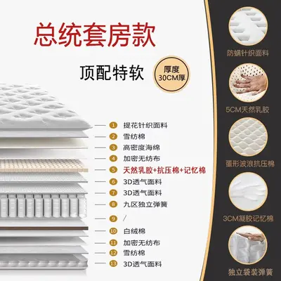 Five-Star Hotel Style Latex Memory Foam Pocket Spring Mattress - 13