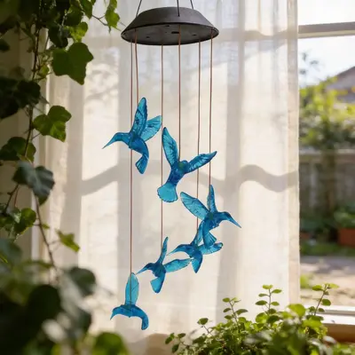 Solar-Libellen-Windglocken-Gartenleuchte, wasserdicht, für Außenbereich - 9