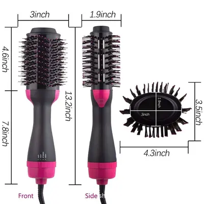 Cross-border Multifunctional Hot Air Brush Hair Dryer Brush Curling Iron Straightening Brush Blow Dryer Factory Wholesale Amazon