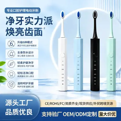 CN-2008 Electric Toothbrush for Adults USB Rechargeable Waterproof 6 Modes