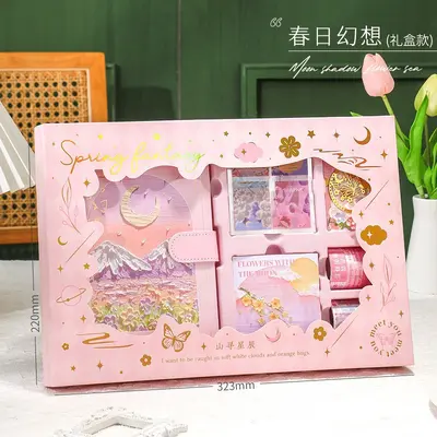 光影绘梦复古油画手账本套装礼盒少女可爱手帐本女孩生日礼物纪念 - 11