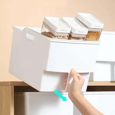 Hochschrank-Aufbewahrungsbox, Kunststoff mit Griff - 1