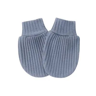 Newborn Anti-Scratch Face Gloves with Ribbed Edge and Foot Covers - 12