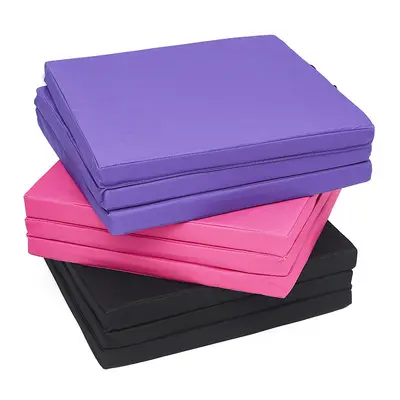Üç Katlanır Kalın Kaymaz Yoga Matı 10 mm Taşınabilir Fitness ve Dans Matı - 3
