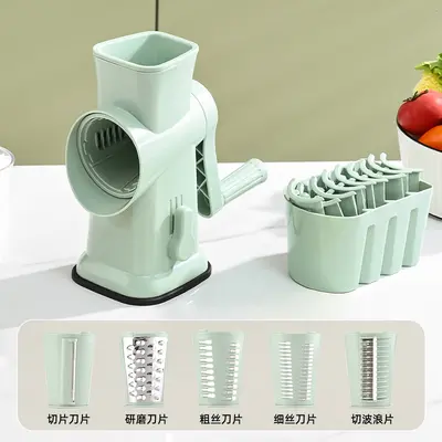 Manual rotating drum vegetable slicer and grater, multifunctional - 8