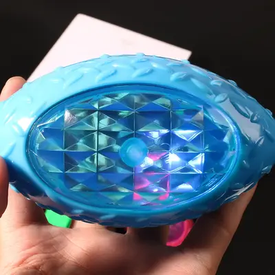 Durable Bite-Resistant Dog Chew Toy Glowing Squeaky Rugby Ball, Interactive - 4