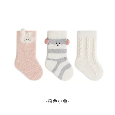 Newborn Baby Socks, Autumn Winter, Antibacterial, Seamless, 3D Cartoon - 8