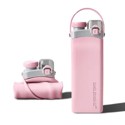 ins新品600ml便携通勤户外跑步运动健身水瓶创意硅胶折叠水壶水杯 - 9