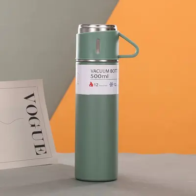 304 Stainless Steel Vacuum Double-Wall Insulated Cup with Three Lids - 9