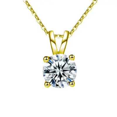 S925 gümüş moissanite kolye, dört pençeli tasarım, çıkıltı zinciri - 13