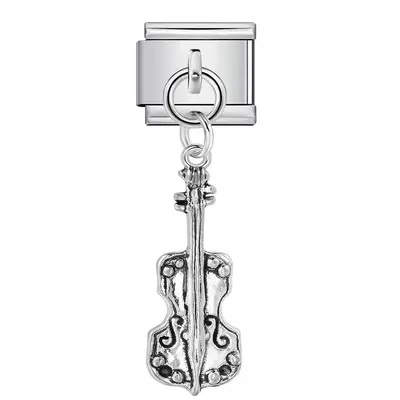 Musical instrument charm bracelet, Italian modular DIY style - 5
