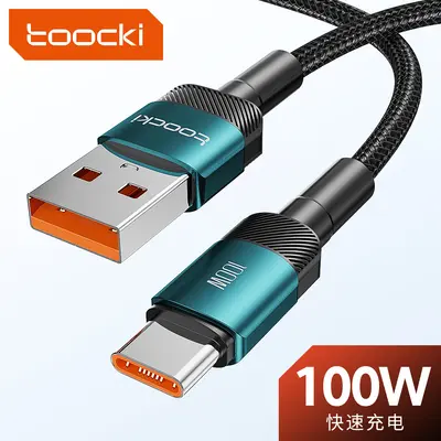 Toocki 100W cep telefonu veri kablosu USB TYPE-C hızlı şarj kablosu Samsung Apple şarj kablosu için uygun