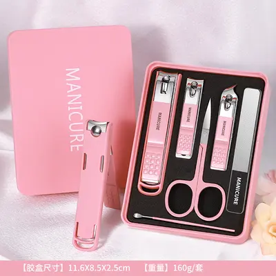 Nagelschere Set Edelstahl, tragbar mit Behälter - 7