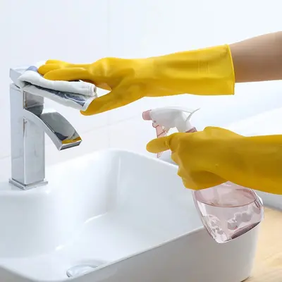 Thick Waterproof Latex Cleaning Gloves, Wear-Resistant