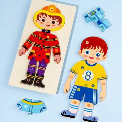 Wooden 3D Snap-Fit Puzzle, Early Education, Ages 1-3