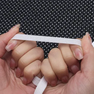 Yüksek elastikiyetli siyah ve beyaz elastik bant, pantolon beli ve manşet için - 4