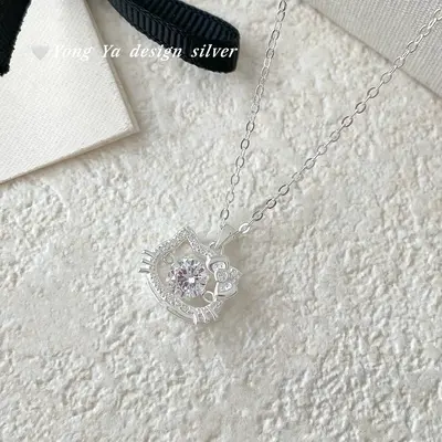 Gümüş S999 kedi kolye kadın için - 3
