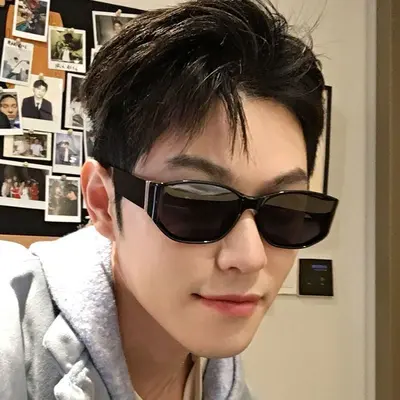 Retro Cat-Eye Men's Sunglasses with Black Frame and UV Protection - 4