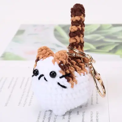 Handmade Crochet Cat Bag Charm, Gift for Students and Couples - 9