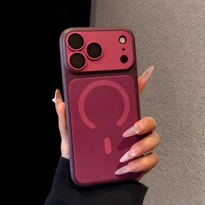 Бордовый магнитный чехол для iPhone 17 и 18 Pro Max, защита от падений