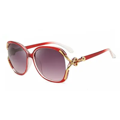 Große Sonnenbrille mit Kleeblatt-Design im koreanischen Stil - 12