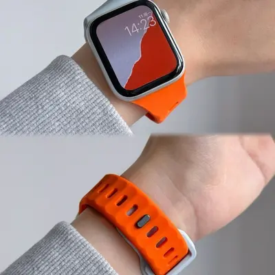 Irregular Cut Single-Pin Silicone Band for Apple Watch 9, 10, S11, Ultra - 4