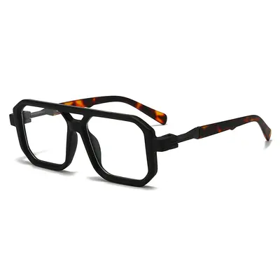 Retro Square Frame Double Bridge Sunglasses for Men and Women - 10