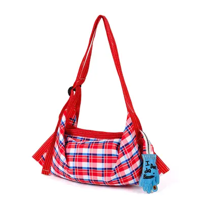Retro Plaid Canvas Tote Bag, Padded Color-Block Single Shoulder, Large Capacity - 10