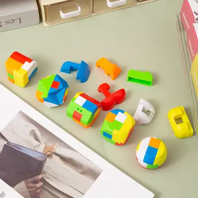 Luban Lock and Kongming Lock Plastic Box Set, Children's Puzzle Toy - 5