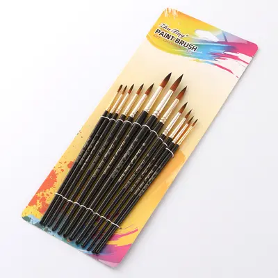 Aquarellstifte, 12er Set, zweifarbige Nylonhaare, Rundspitze