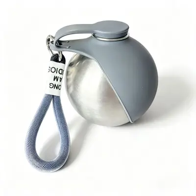 Portable Foldable Dog Water Bottle, 304 Stainless Steel with Hook - 8