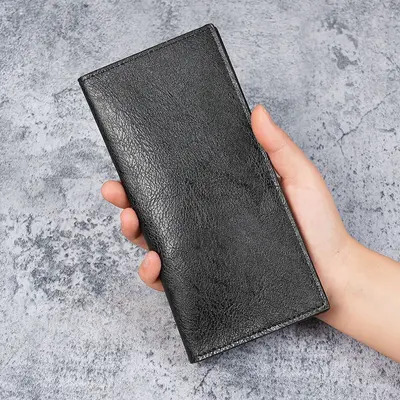 Erkek Uzun Cüzdan, İnce Yağlı Mum Deri, Çok Bölmeli Kartlık - 7