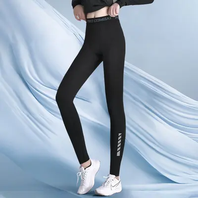 健身裤女运动跑步速干紧身打底新款压缩大码裤子瑜伽高弹训练长裤