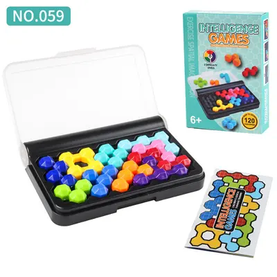 Puzzle Bead Brain Logic Training Board Game, Pocket Size Educational Toy - 11