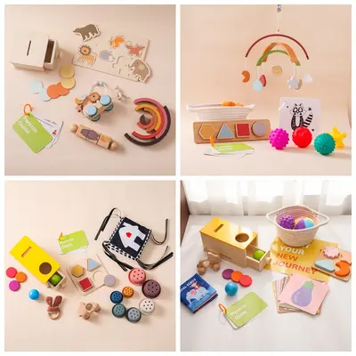 Montessori early education toy set baby children educational drawer coin box card cognitive shape matching teaching aids