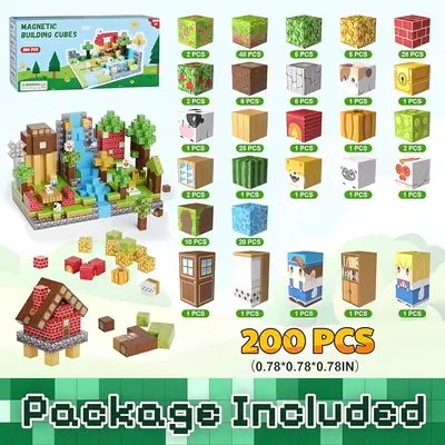 Magnetic Building Block Set, Educational DIY Magnetic Construction Toy for Children - 9