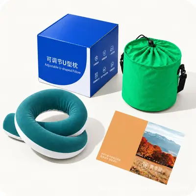 360 adjustable U-shaped travel pillow, neck support, multi-purpose, flexible - 11